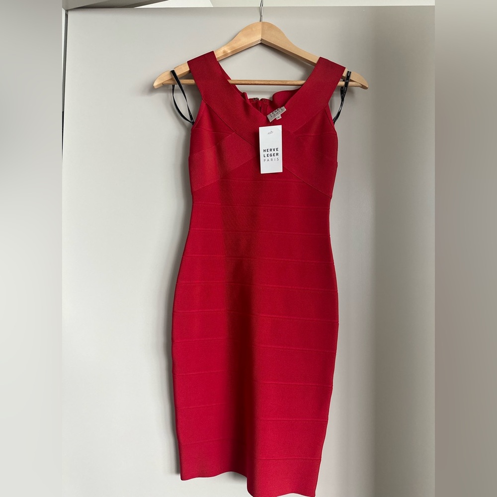 Herve Leger Red Mini Dress NWT Size Small